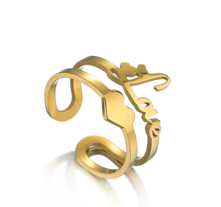 Personalized Stainless Steel Name Ring Design