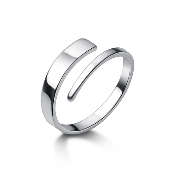 Korean-Style S925 Silver Fashion Line Ring for Women