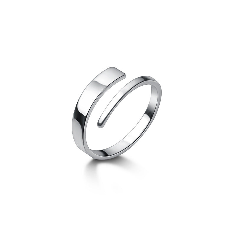 Korean-Style S925 Silver Fashion Line Ring for Women