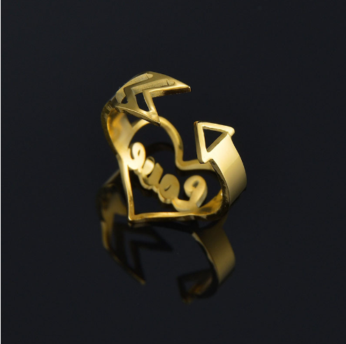Personalized Stainless Steel Name Ring Design