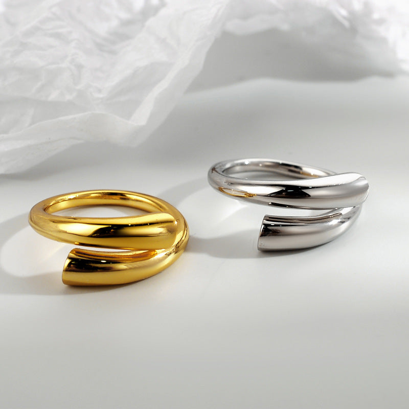 Minimalist Geometric Lines Ring for Women