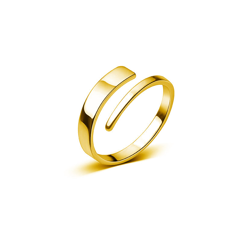 Korean-Style S925 Silver Fashion Line Ring for Women
