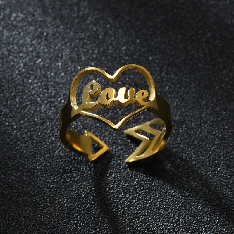 Personalized Stainless Steel Name Ring Design