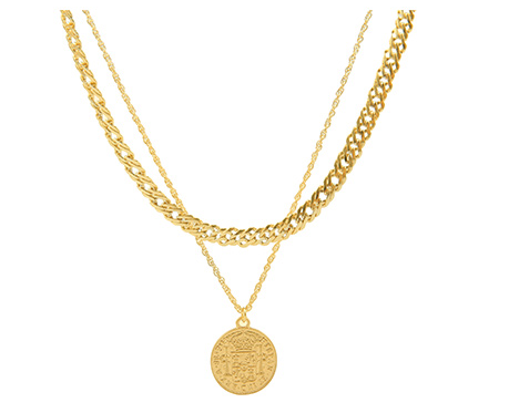 Mystic Ocean Necklace - Retro Gold Coin Pendant