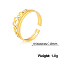 Fashion Double Thin Hollow Heart Titanium Steel Ring