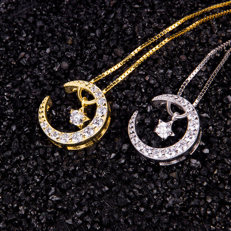 Stylish Korean 925 Silver Star Necklace for Women