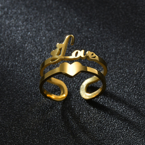 Personalized Stainless Steel Name Ring Design